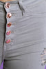 High Waisted Button Fly Distressed Skinny Jeans