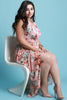 Surplice Floral Chiffon Maxi Dress