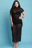 Zipper Back Semi-Sheer Maxi Dress