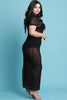 Zipper Back Semi-Sheer Maxi Dress
