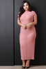 Zipper Back Semi-Sheer Maxi Dress