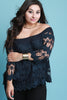 Off-The-Shoulder Long Sleeves Scallop Top