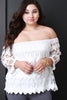 Off-The-Shoulder Long Sleeves Scallop Top