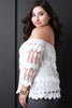 Off-The-Shoulder Long Sleeves Scallop Top