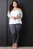 Off-The-Shoulder Long Sleeves Scallop Top